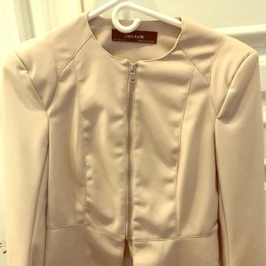 Zara basics faux leather jacket in cream